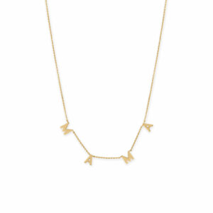 16 + 2 14 Karat Gold Plated MAMA Charm Necklace