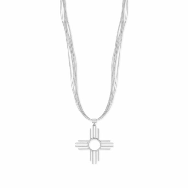 Large Oxidized Zia Symbol Pendant - alternate view 2