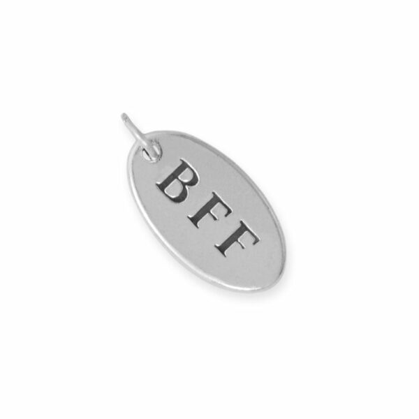 Oxidized Oval BFF Tag Charm