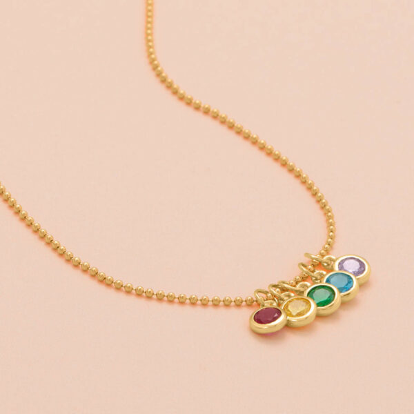 14 Karat Gold Plated Round CZ Birthstone Charms (January-December) - alternate view 3
