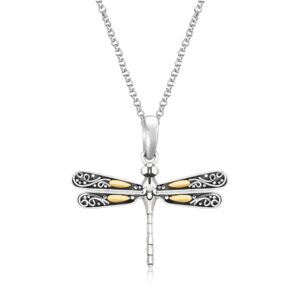 Gold and Silver Dragonfly Pendant