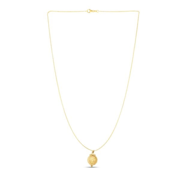 14k Yellow Gold with Round Roman Coin Pendant