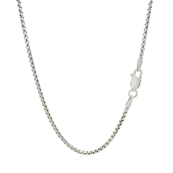 Sterling Silver Rhodium Plated Round Box Chain 1.8mm