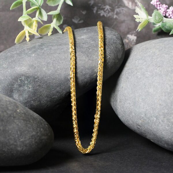 2.7mm 14k Yellow Gold Diamond Cut Round Franco Chain