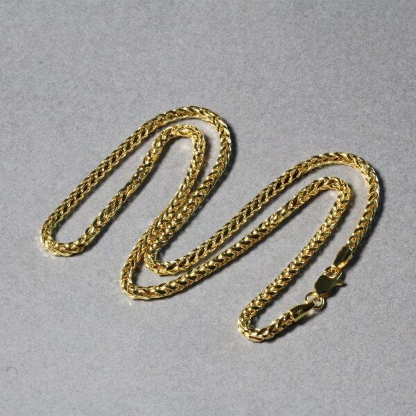 2.7mm 14k Yellow Gold Diamond Cut Round Franco Chain