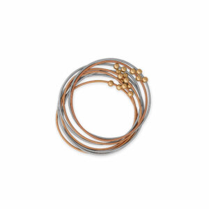 Two Tone Guitar String Bracelet Set