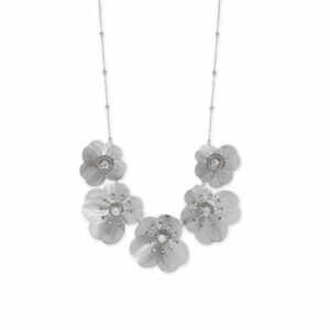 16 + 3 Crystal Flower Statement Necklace