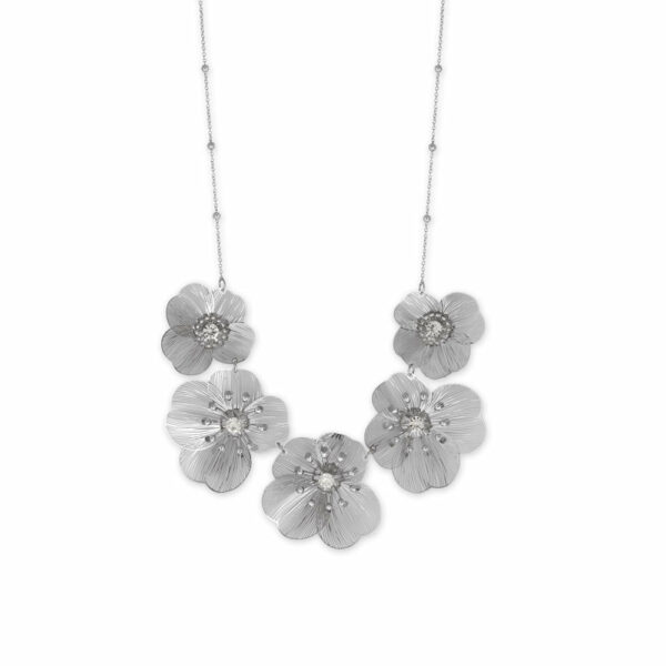 16 + 3 Crystal Flower Statement Necklace