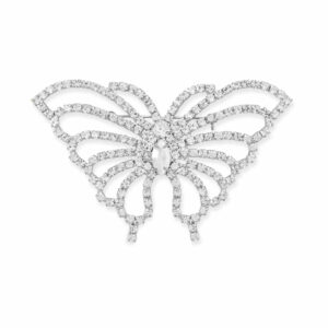 Crystal Butterfly Outline Fashion Pin
