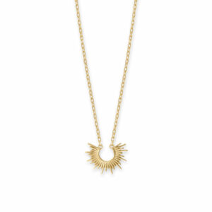 16 + 2 14 Karat Gold Plated Mini Sunburst Necklace