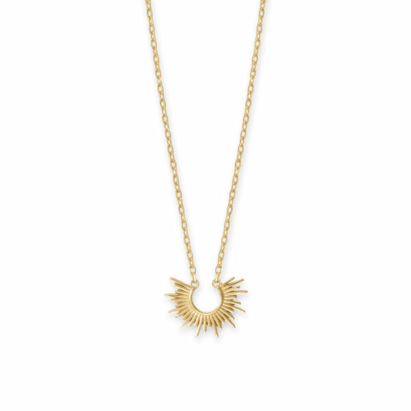 16 + 2 14 Karat Gold Plated Mini Sunburst Necklace