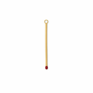 14 Karat Gold Plated Red Epoxy Matchstick Pendant