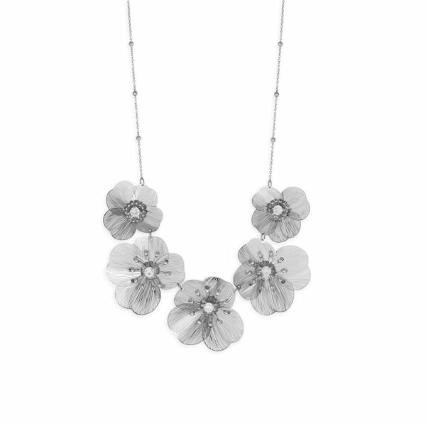 16 + 3 Crystal Flower Statement Necklace