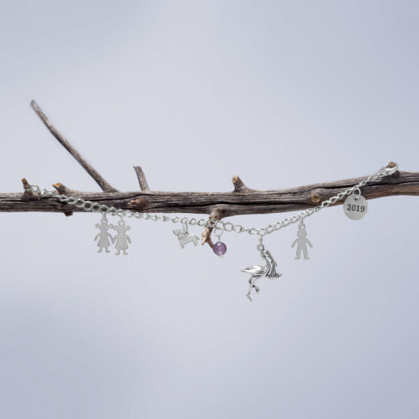 Oxidized 3D Stork Charm: Sterling Silver Magic - alternate view 2