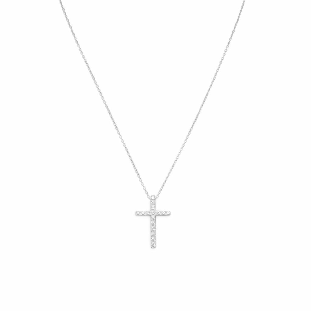 16 CZ Cross Necklace
