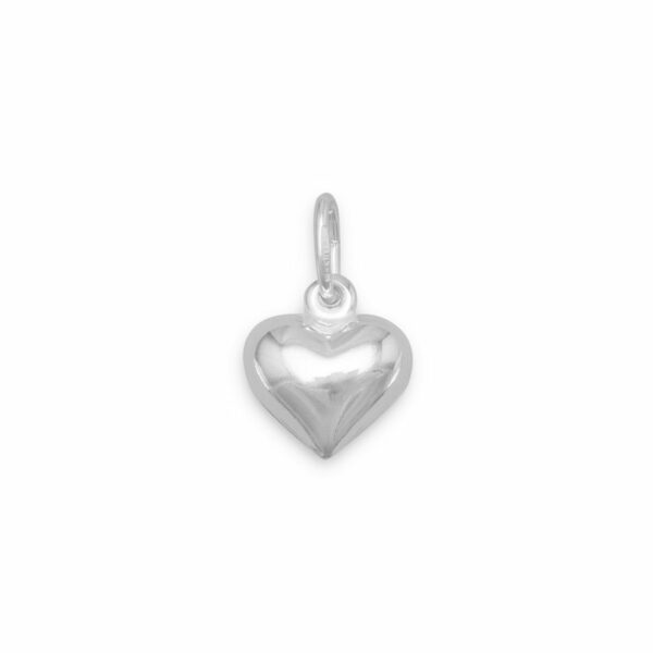 Silver or Gold 12mm Puffed Heart Charm