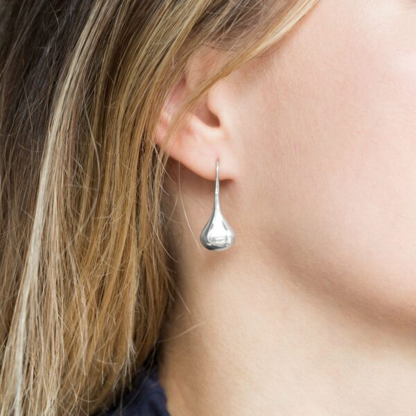 Polished Raindrop Earrings: Sterling Silver Elegance - alternate view 2