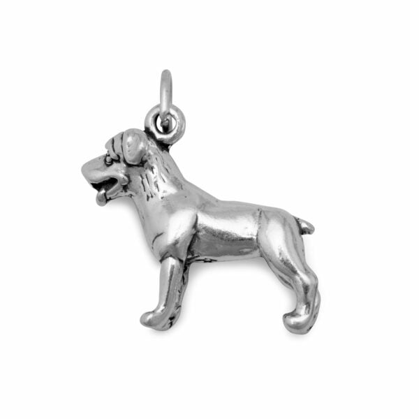 Oxidized Standing Rottweiler Dog Charm