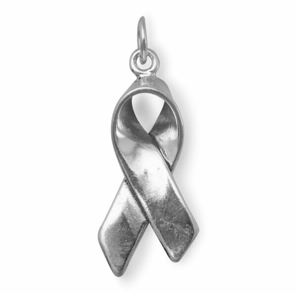Oxidized 3D Folded Ribbon Charm