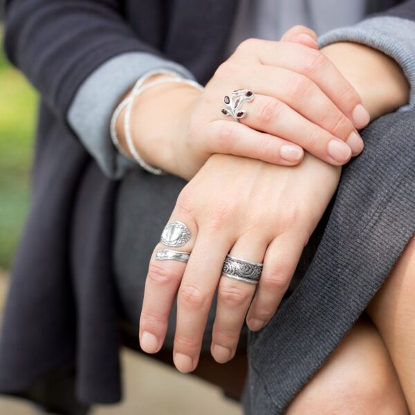 Timeless Elegance: Vintage Oxidized Spoon Ring .925 Silver - alternate view 4