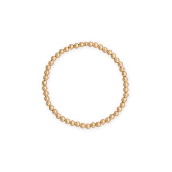 7 4mm 14/20 Gold Filled Bead Stretch Bracelet