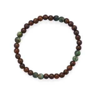 8 Jasper and African Turquoise Stretch Bracelet
