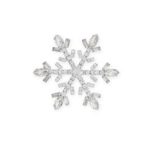 Silver Tone Large Crystal Snowflake Fashion Pin