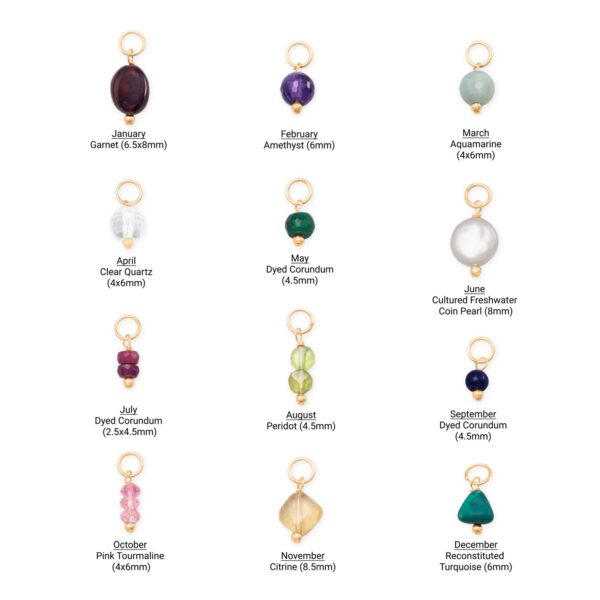14/20 Gold Filled Gem Drop Birthstone Charm (January-December) - alternate view 2