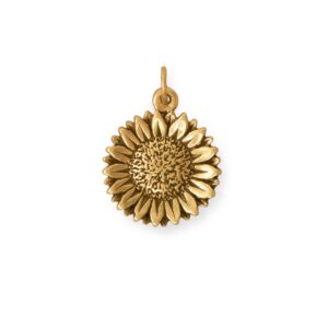 Silver or Gold 2D Sunflower Charm