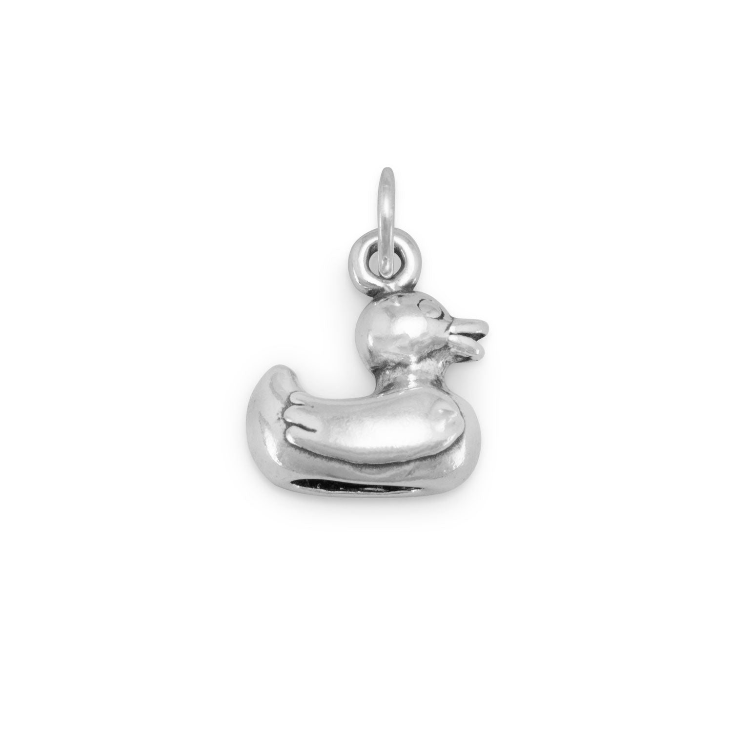 Silver or Gold 3D Rubber Duck Charm - alternate view 2
