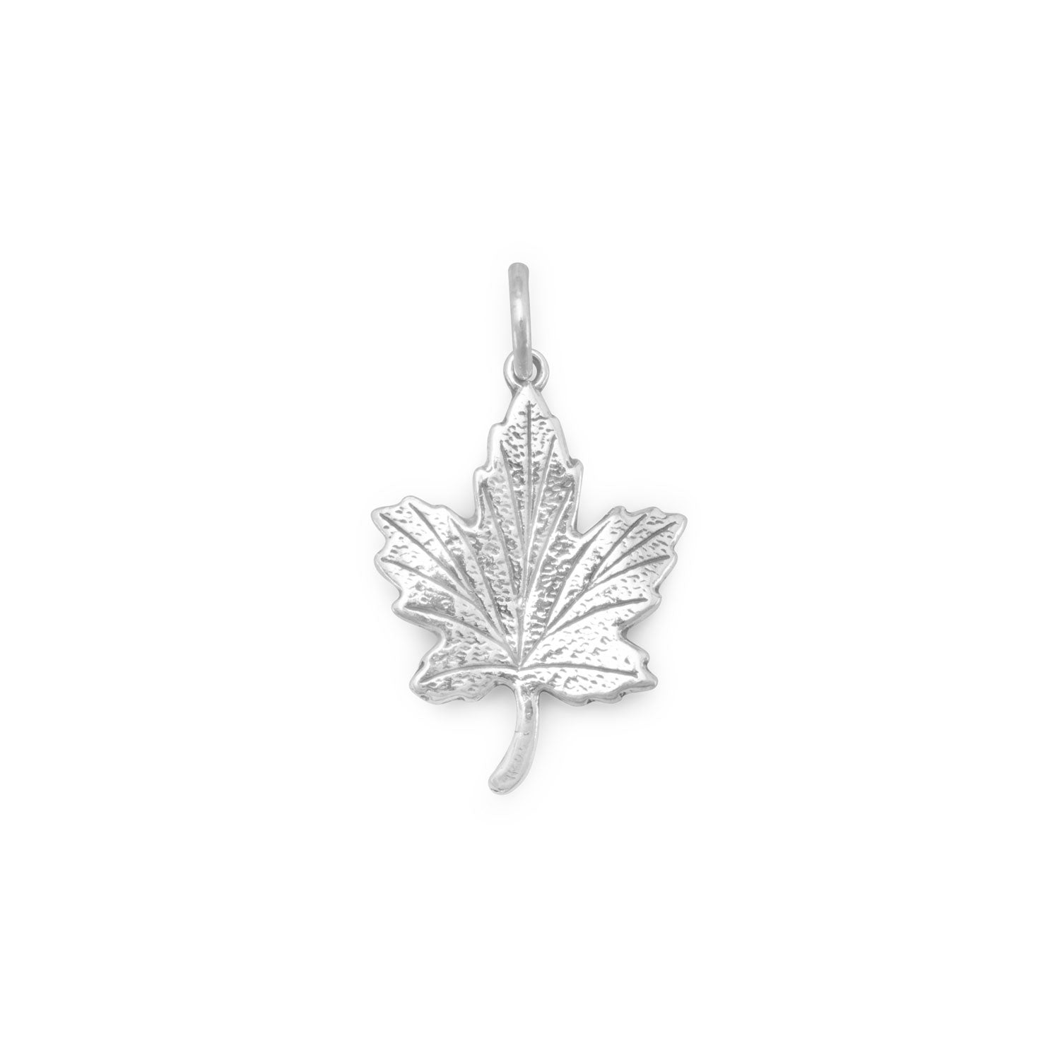 Silver or Gold 3D Maple Leaf Charm - alternate view 2
