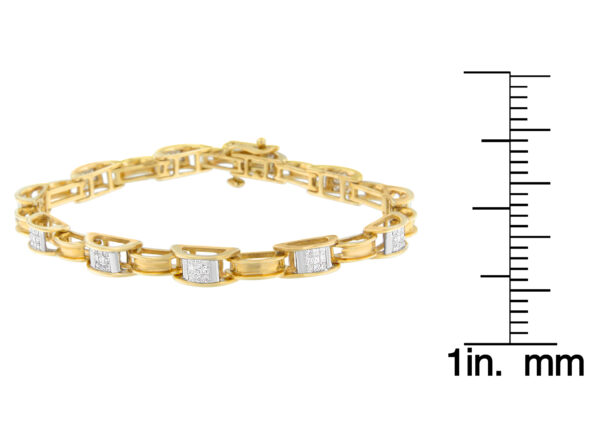 14K Yellow Gold Princess Cut Diamond Chain Link Bracelet (1.00 cttw, H-I Color, SI1-SI2 Clarity) - alternate view 4