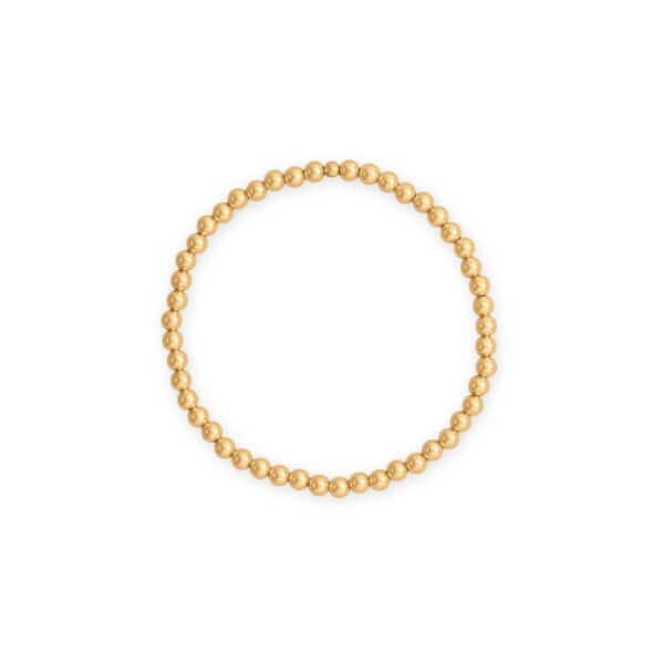 7 4mm 14/20 Gold Filled Bead Stretch Bracelet