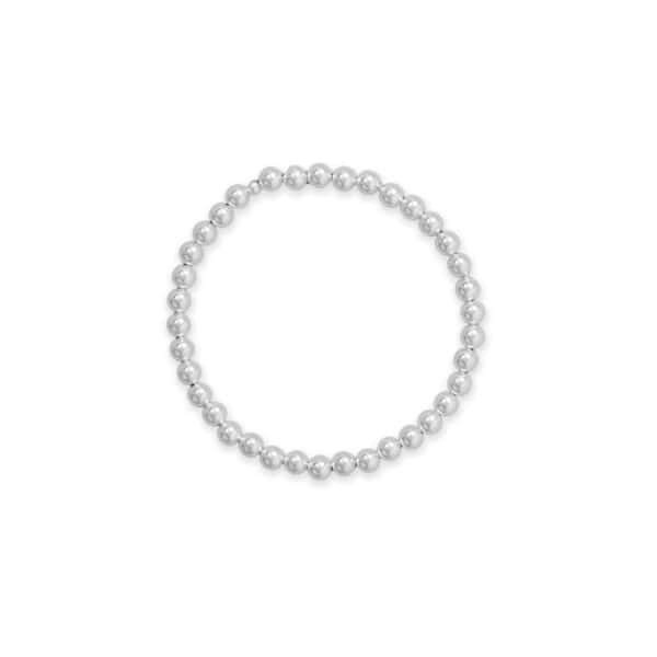 7 5mm Silver Bead Stretch Bracelet