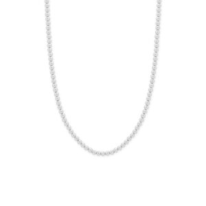 16 + 2 4mm Silver Bead Necklace