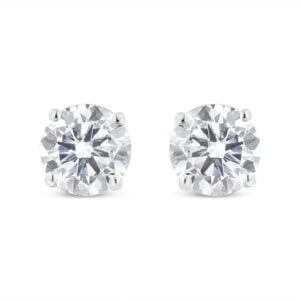 14K White Gold 5/8 Cttw Lab Grown Diamond 4-Prong Classic Stud Earrings (F-G Color, VS2-SI1 Clarity)