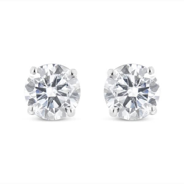 14K White Gold 5/8 Cttw Lab Grown Diamond 4-Prong Classic Stud Earrings (F-G Color, VS2-SI1 Clarity)