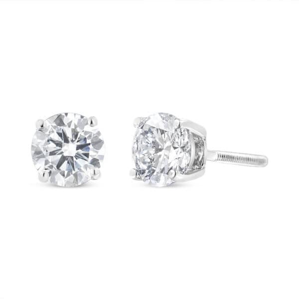 14K White Gold 5/8 Cttw Lab Grown Diamond 4-Prong Classic Stud Earrings (F-G Color, VS2-SI1 Clarity) - alternate view 2