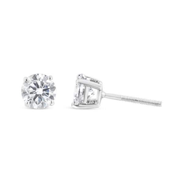 14K White Gold 5/8 Cttw Lab Grown Diamond 4-Prong Classic Stud Earrings (F-G Color, VS2-SI1 Clarity) - alternate view 3
