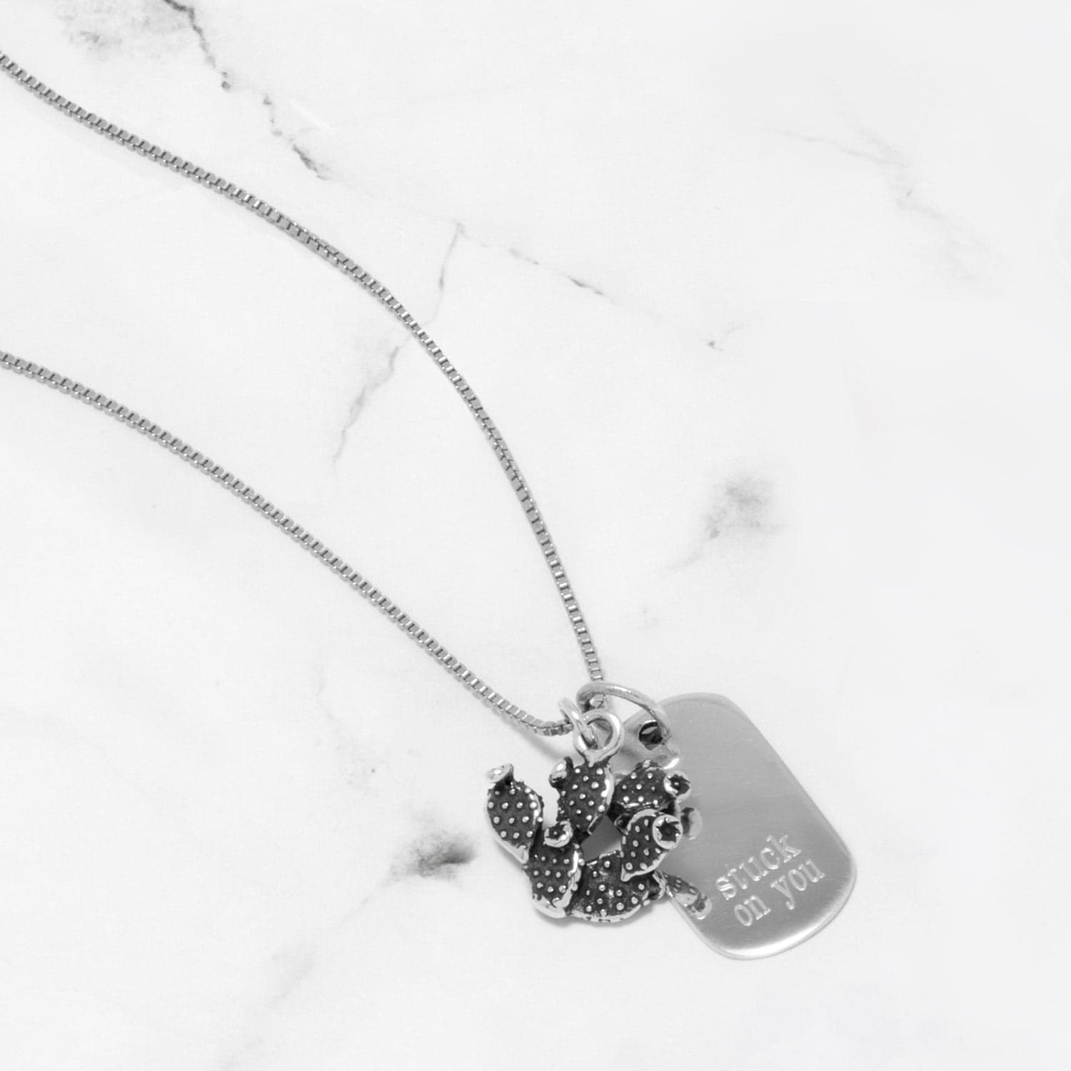 Silver or Gold 3D Prickly Pear Cactus Charm - alternate view 3