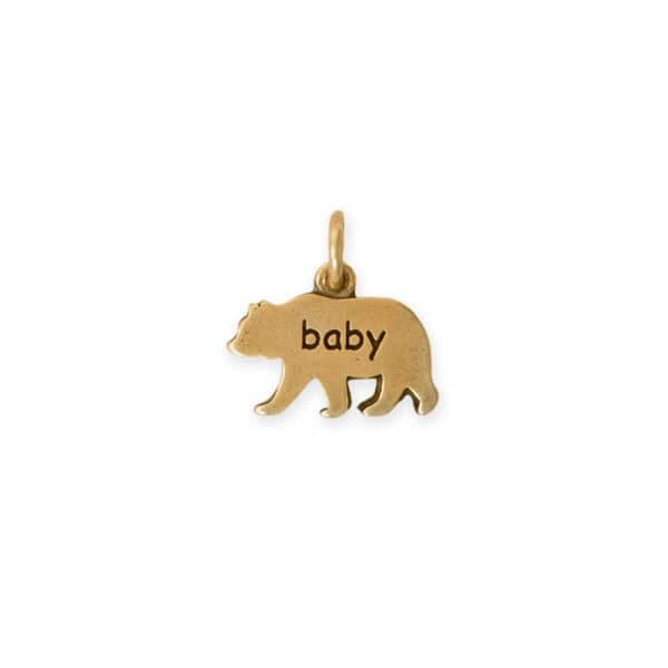 Silver or Gold baby Bear Charm
