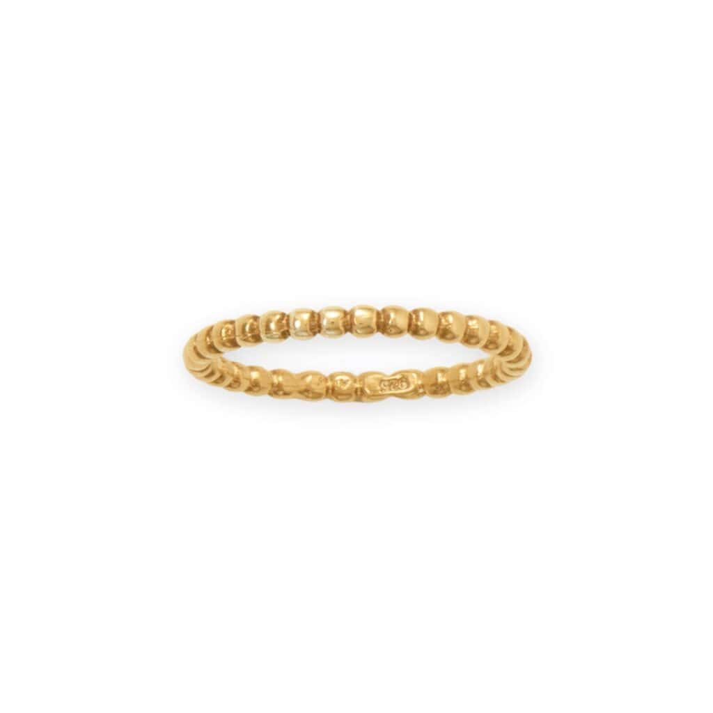 14 Karat Gold Plated Beaded Band