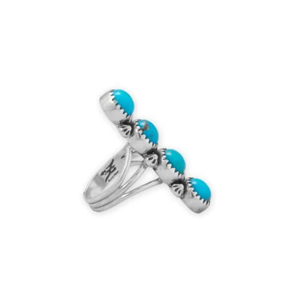 Oxidized Turquoise Cascades Southwest Style Ring - alternate view 2