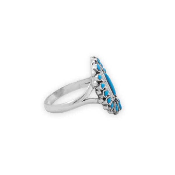 Oxidized Blossoming Turquoise Ring - alternate view 2