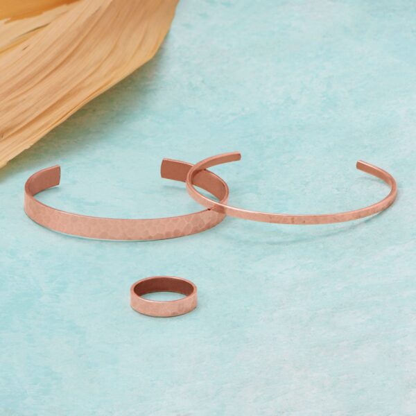 4.7mm Hammered Solid Copper Ring - alternate view 3