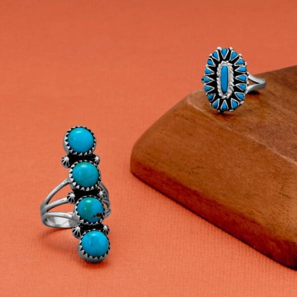 Oxidized Turquoise Cascades Southwest Style Ring - alternate view 4