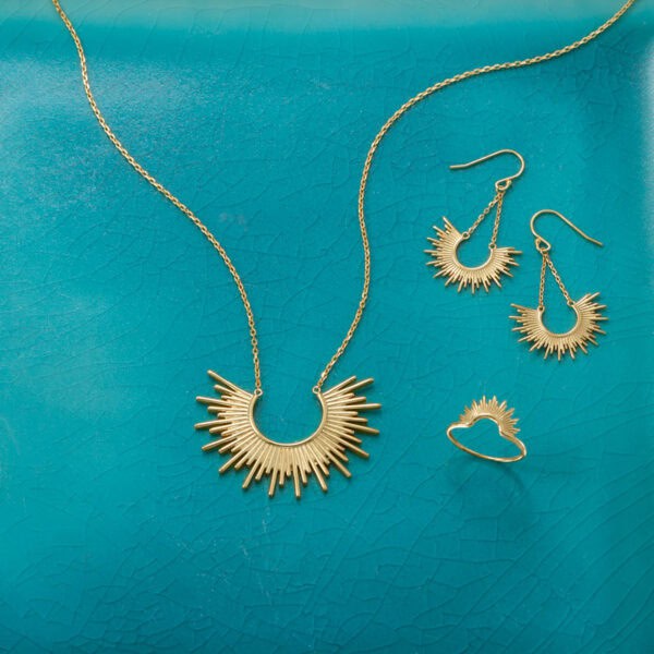 Shine On! 14 Karat Gold Plated Sunburst Earrings - alternate view 2