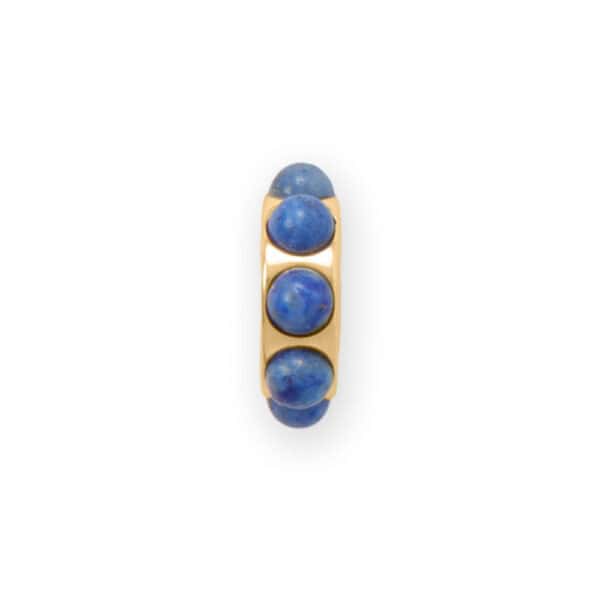 14 Karat Gold Plated Lapis Wheel Bead Charm