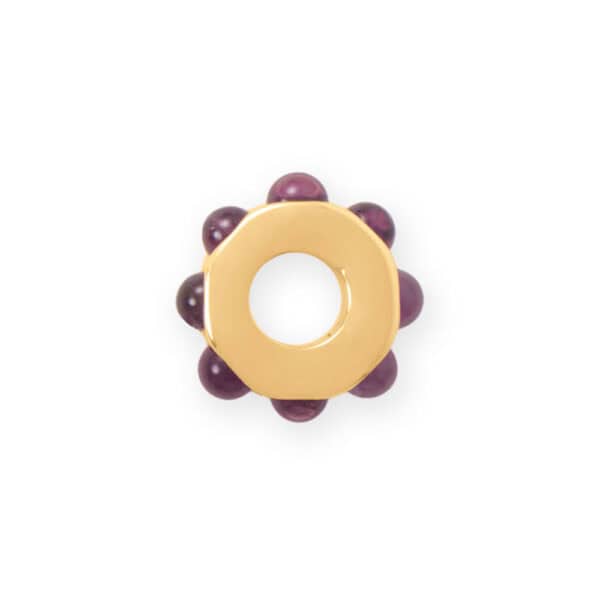 14 Karat Gold Plated Amethyst Wheel Bead Charm - alternate view 2