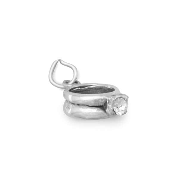 Oxidized 3D CZ Ring Charm